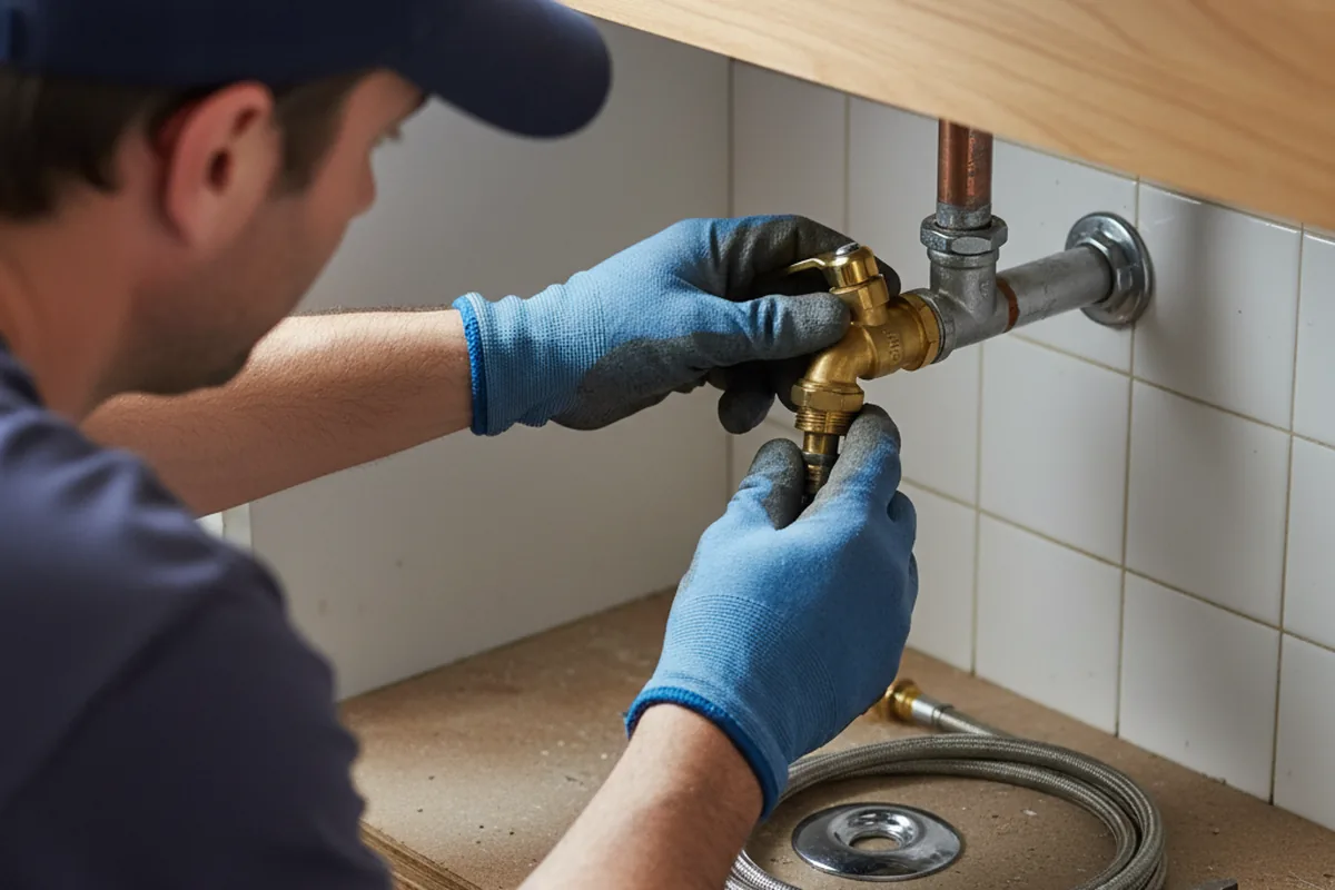 Shutoff valve and fitting work during Faucet and Fixture Repair in Crane Hill